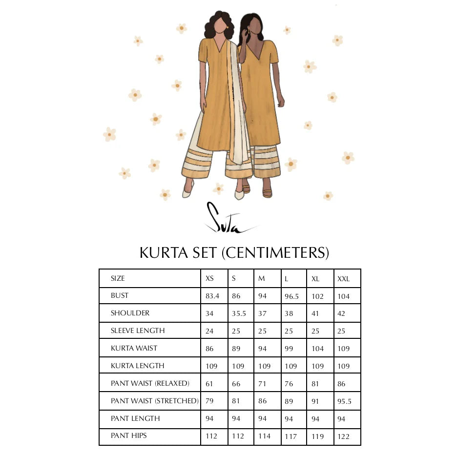 Suta Mustard Cotton Kurta Set